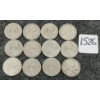 Image 1 : LOT OF 12 - 1937-1964 CDN 25 CENT COINS