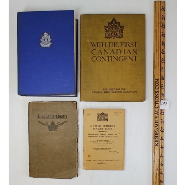 LOT OF 4 - CDN PUBLICATIONS - INCL "A FIELD SURGERY POCKET BOOK", "CINQUANTE-QUATRE", ETC