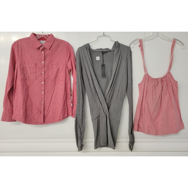 LOT OF 3 - WOMEN'S CARDIGAN, BUTTON-UP & TANK-TOP - MFG POLER, RAGWEAR & WESC