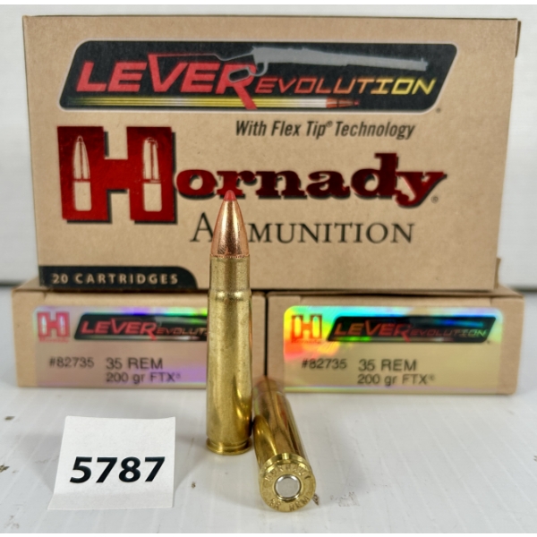 AMMO: 60X HORNADY .35 REMINGTON - 200 GR POLY TIP