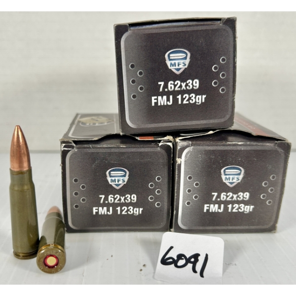 AMMO: 60X MFS 7.62X39 MM- 123 GR FMJ