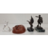 Image 4 : LOT OF 4 - MISC FIGURES - INCL CAST FOX & BRONZE COWBOY
