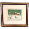Image 1 : WINTER BARN SCENE BY EVERETT WOODSON (PRS AMERICAN ARTIST) - FRAMED OIL ON BOARD