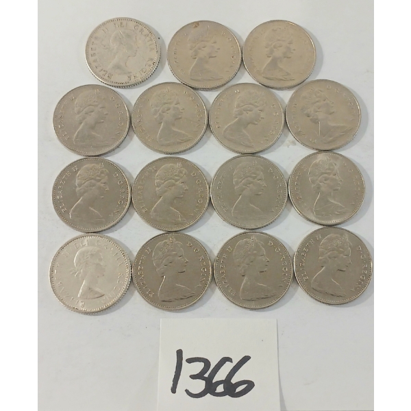 LOT OF 15 - 1959-1968 CDN SILVER DIMES