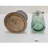Image 7 : SODA NOVELLI - ABSYNTHE GREEN ACID-ETCH - SELTZER BOTTLE W/ PEWTER HOLDER