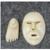 Image 9 : LOT OF 5 - SPIRIT FIGURES - INCL MASK & FOOT BY UNKNOWN ARTISTS - STONE & BONE