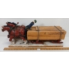 Image 4 : FOLK ART LOG HAULING WAGON W/ HORSES