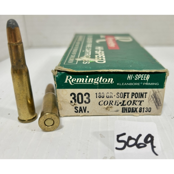 AMMO: 20X REMINGTON .303 SAVAGE - 180 GR SP
