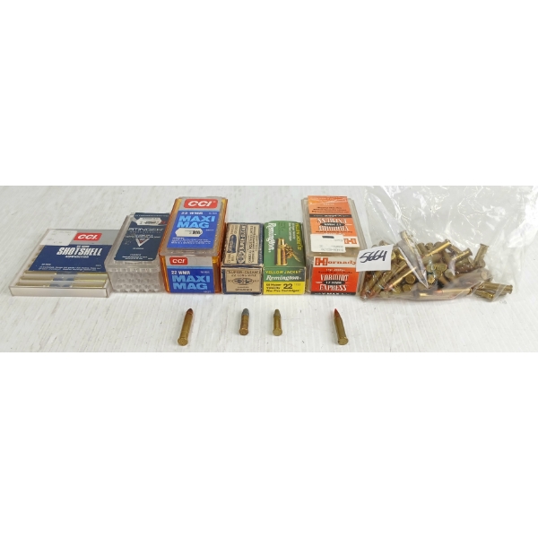 AMMO: APPROX 180X MIXED .22WMR, .17HMR & .22LR