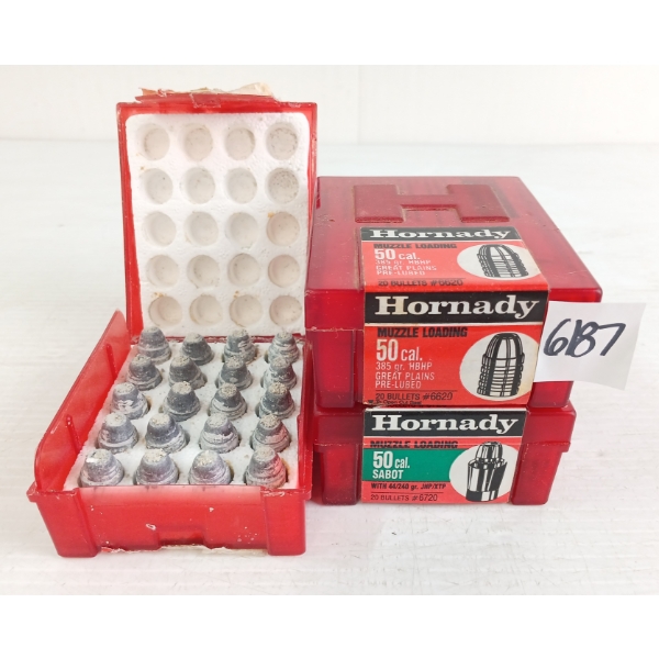 BULLETS: 60X HORNADY .45CAL, .50CAL & .50CAL SABOT - 240 & 385GR