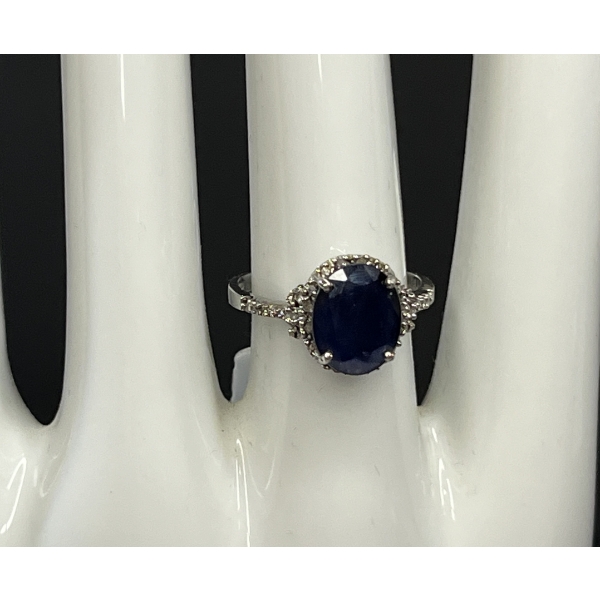 10KT SOLID GOLD RING W/ DIFFUSION GENUINE SAPPHIRE