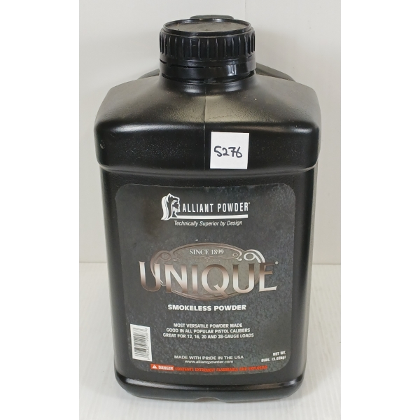 POWDER: UNIQUE SMOKELESS POWDER - APPROX 7.2 LBS 