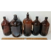Image 2 : LOT OF 5 - AMBER GLASS PHARMACEUTICAL & VETERINARIAN JUGS