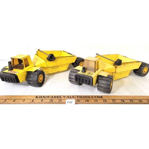 LOT OF 2 - BUDDY-L PRESSED STEEL SCRAPERS