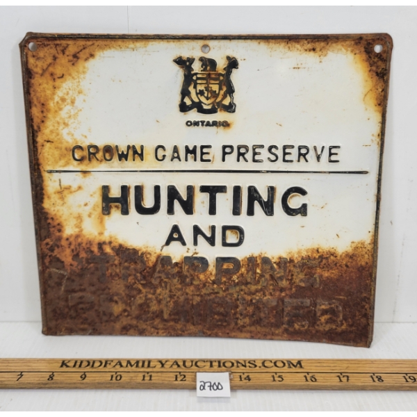 ONTARIO CROWN GAME PRESERVE SST SIGN