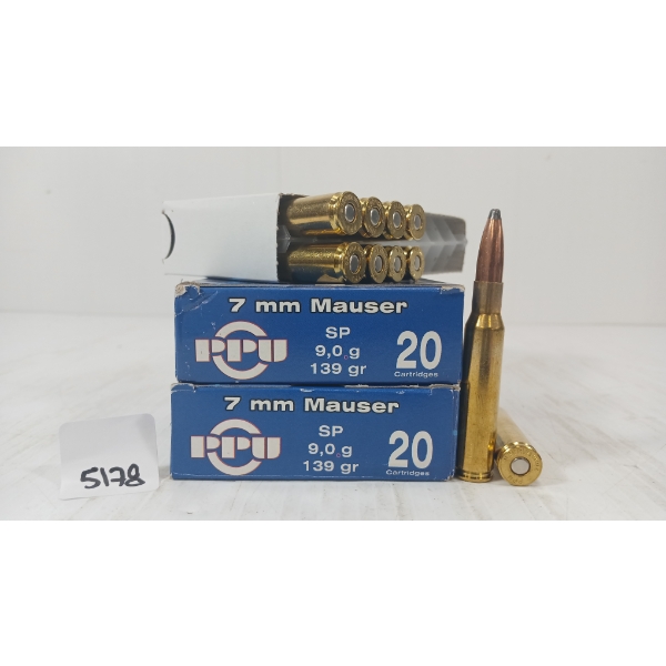 AMMO: 30X PPU 7MM MAUSER - 139GR - SP