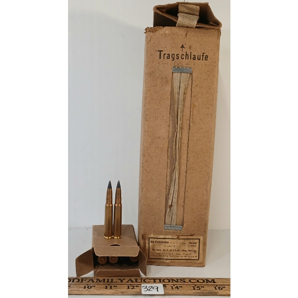 WWII GERMAN AMMO BOX W/ APPROX 250X 7.92X57MM - PAL REQUIRED