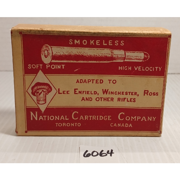 AMMO: 20X NATIONAL CATRIDGE CO. .303 BRIT - SP - SEALED - COLLECTIBLE BOX 