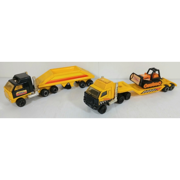 LOT OF 3 - TONKA SEMI TRUCK TRAILERS & BULLDOZER
