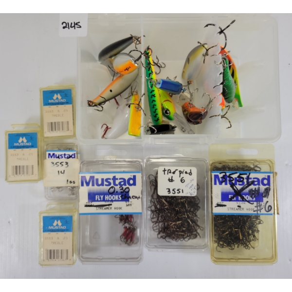 QTY OF MISC LURES & TREBLE HOOKS