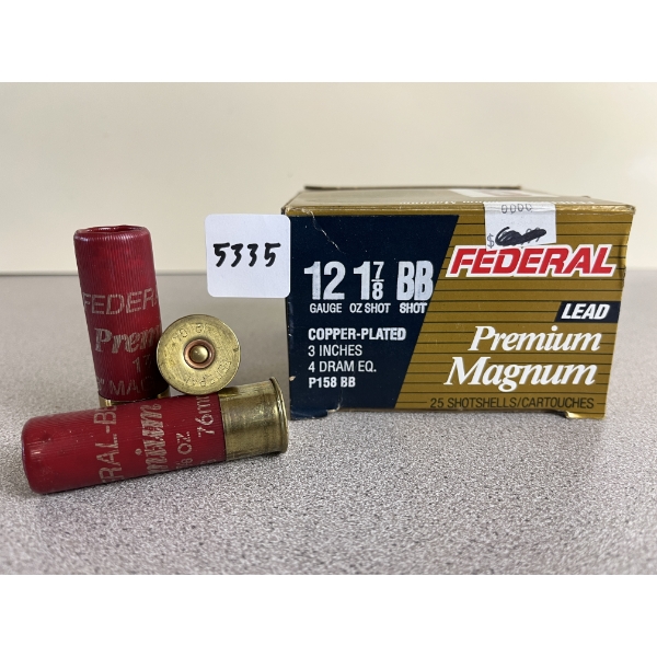AMMO: 25X FEDERAL 12 GA 3IN 1-7/8OZ COPPER PLATED BB 