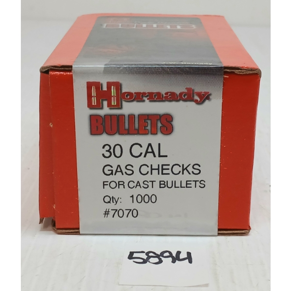 GAS CHECKS: 1000X HORNADY .30 GAS CHECKS - SEALED