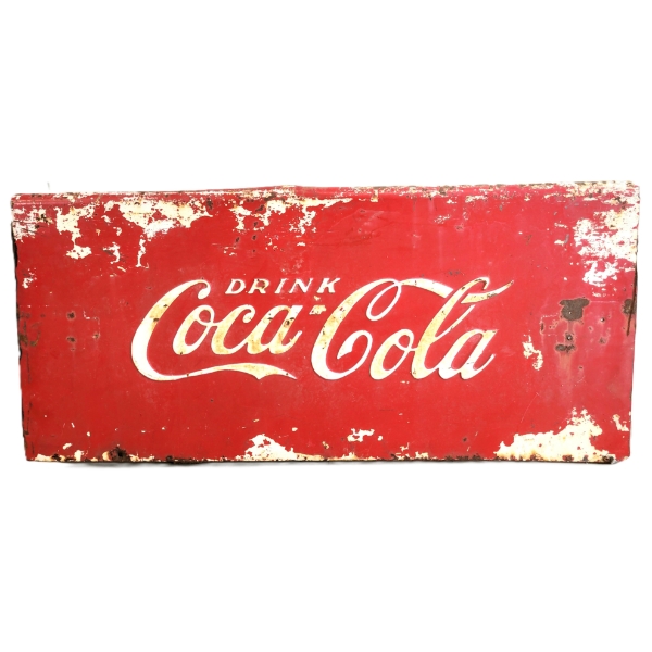 DRINK COCA-COLA EMBOSSED METAL SIGN