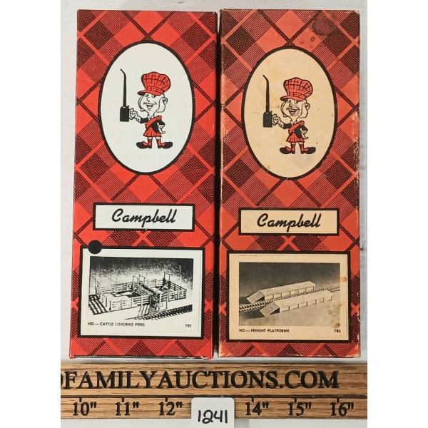 LOT OF 2 - CAMPBELL FREIGHT PLATFORMS & CATTLE LOADING PENS KITS - #781 & #785