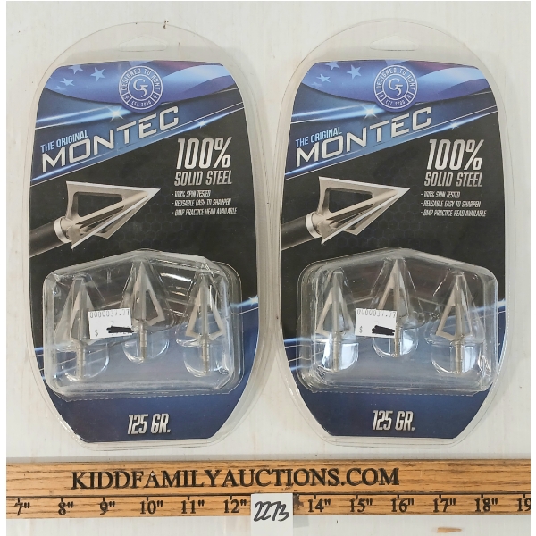 LOT OF 2 - MONTEC 3 BLADE 125GR ARROWHEAD SETS