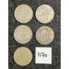 Image 2 : LOT OF 5 - 1952 CDN 50 CENT SILVER COINS