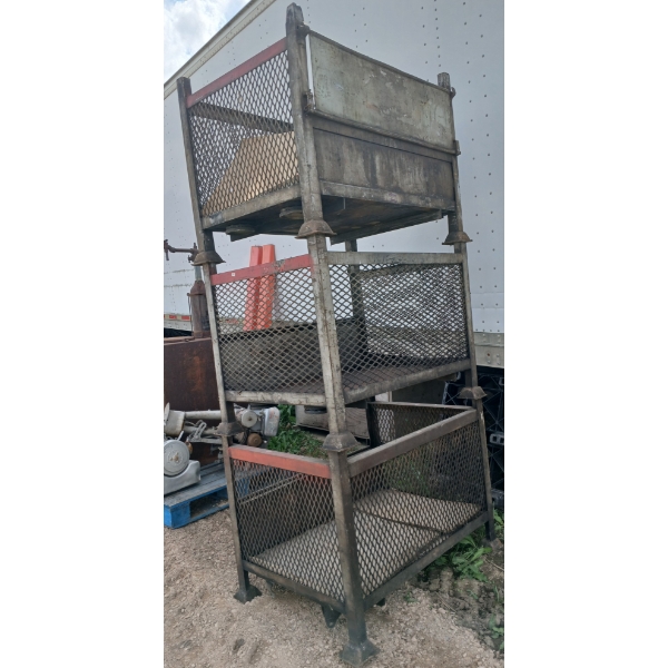 LOT OF 3 - METAL STORAGE CONTAINERS