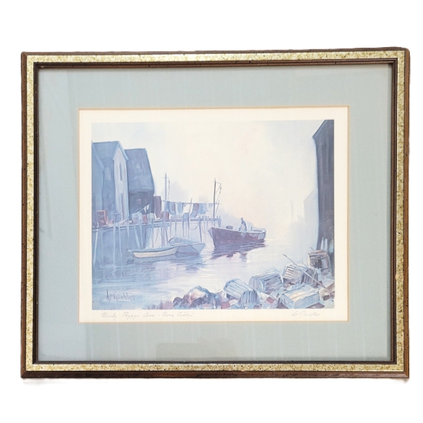 "MISTY PEGGY'S COVE - NOVA SCOTIA" BY WILLIAM E. DEGARTHE (1907-1983) - FRAMED PRINT