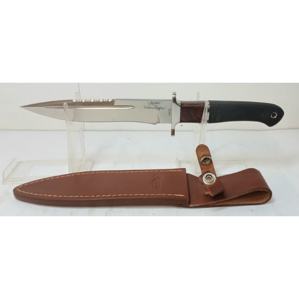 JUNGLEE HATTORI FIGHTER KNIFE W/ LEATHER SHEATH