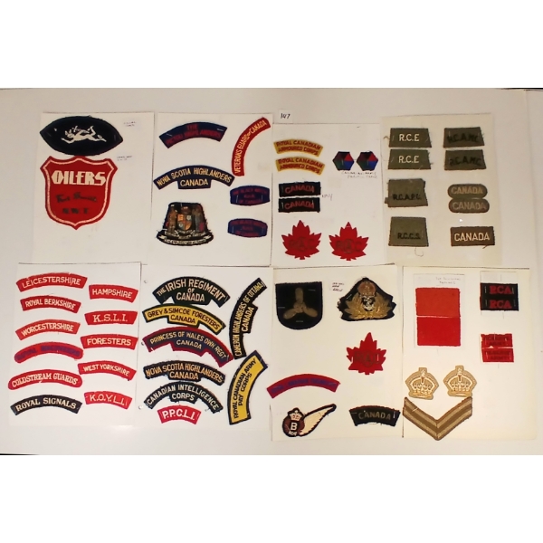 JOB LOT - WWI & WWII CDN & BRITISH PATCHES & BADGES
