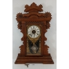 Image 1 : 1894 E. INGRAHAM GINGERBREAD "PUCK" 8 DAY OAK SHELF CLOCK