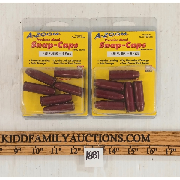 LOT OF 2 - SNAP-CAPS .480 RUGER LOADING PRACTICE ROUNDS
