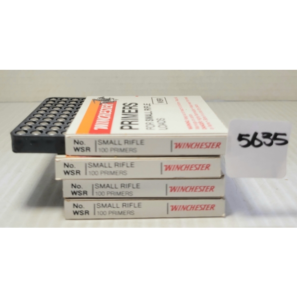 PRIMERS: 400X WINCHESTER NO. WSR SMALL RIFLE PRIMERS
