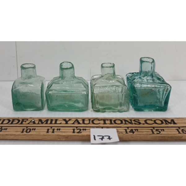 LOT OF 4 - INKWELL BOTTLES