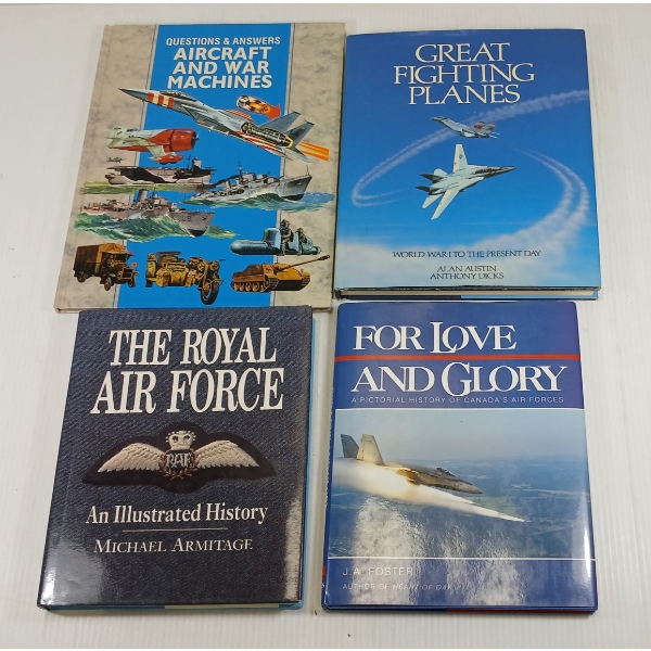 LOT OF 4 - AIRCRAFT & NAVY PUBLICATIONS - INCL "FOR LOVE AND GLORY" & "GREAT FIGHTING PLANES," ETC