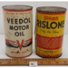 Image 1 : LOT OF 2 - SHALER RISLONE & VEEDOL MOTOR OIL CANS - QT