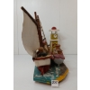 Image 5 : FOLK ART "LYDIA" BOAT & LIGHTHOUSE SCENE - W/ LIGHT
