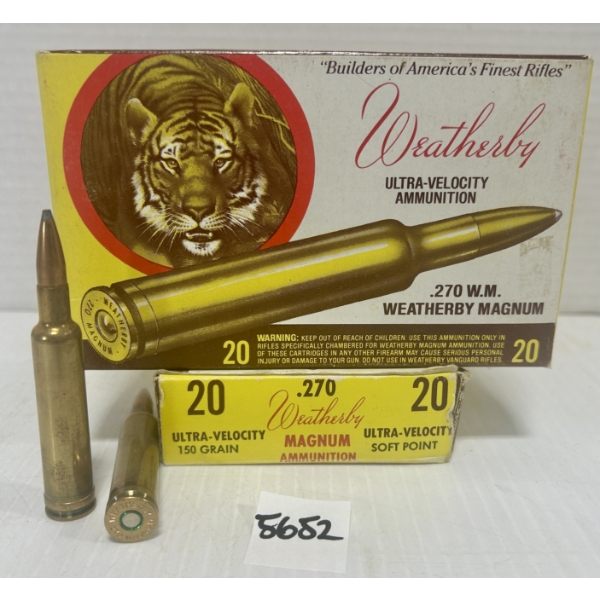 AMMO: 34X WEATHERBY .270 WBY MAG 150GR. 