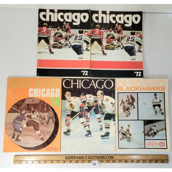 LOT OF 9 - HOCKEY BOOKS & MAGAZINES - "BOBBY HULL", "HOCKEY MADE EASY", "THE GOLDEN JET", ETC