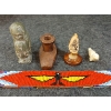Image 1 : LOT OF 5 - SIGNED SOAPSTONE FIGURE, CLAY PIPE, WALRUS TOOTH SCRIMSHAW & BEADED HEADBAND