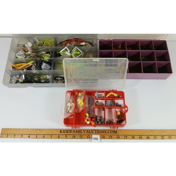 LOT OF 3 - TACKLEBOXES W/ CONTENTS - INCL LURES