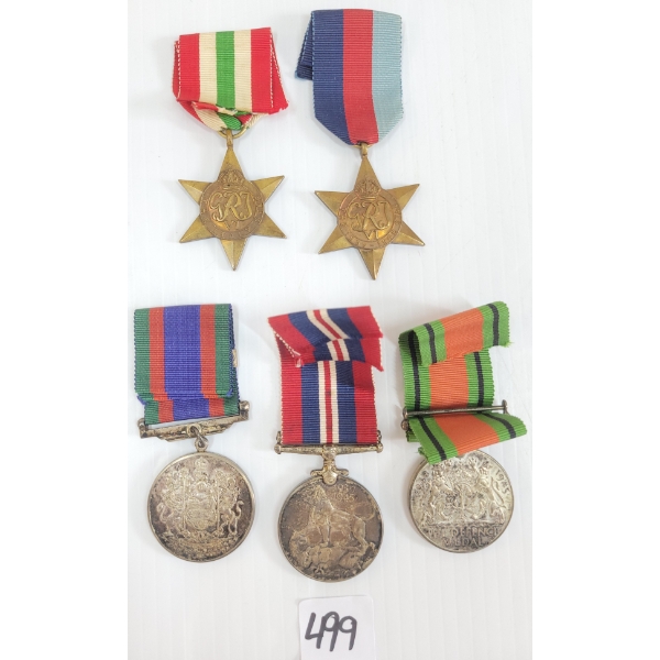 LOT OF 5 - WWII MEDALS - F. WHITE A48727