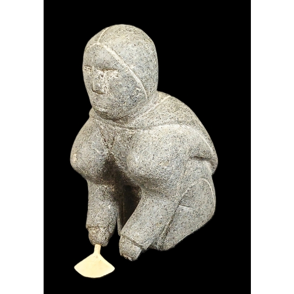 WOMAN W/ ULU BY UNKNOWN ARTIST - ANTLER & STONE