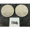 Image 1 : LOT OF 2 - 1962 CDN SILVER DOLLARS - VOYAGEUR