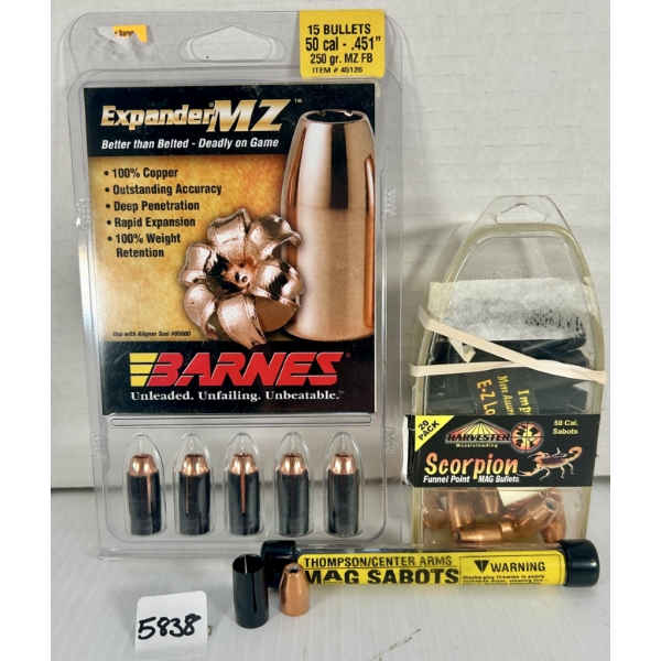 BULLETS: 35X .50 CAL - MIXED 240 GR, 250 GR & 260 GR HP