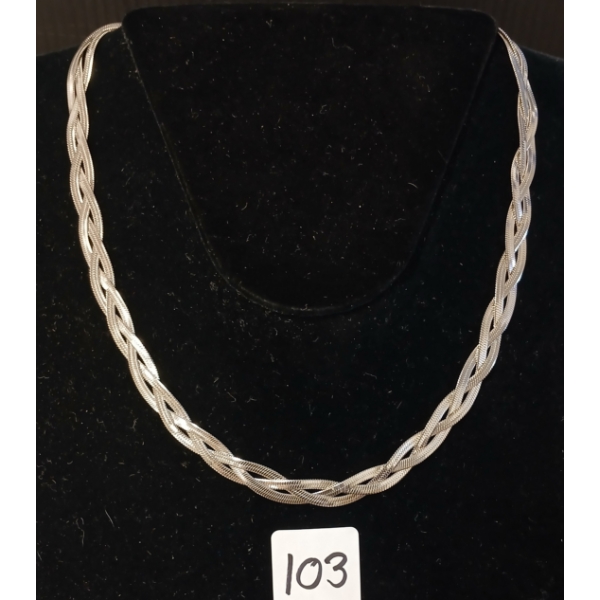 PLATINUM PLATED TWISTED SERPENTINE NECKLACE